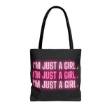 Im Just a Girl 3x Tote bag - Black