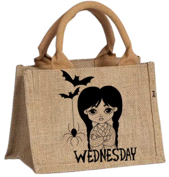 Wednesday Burlap Tote Bag