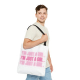 Im Just a Girl 3x Tote bag - White