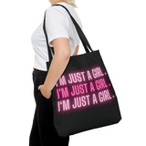 Im Just a Girl 3x Tote bag - Black