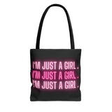 Im Just a Girl 3x Tote bag - Black