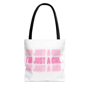 Im Just a Girl 3x Tote bag - White