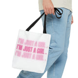 Im Just a Girl 3x Tote bag - White