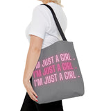 Im Just a Girl 3x Tote bag